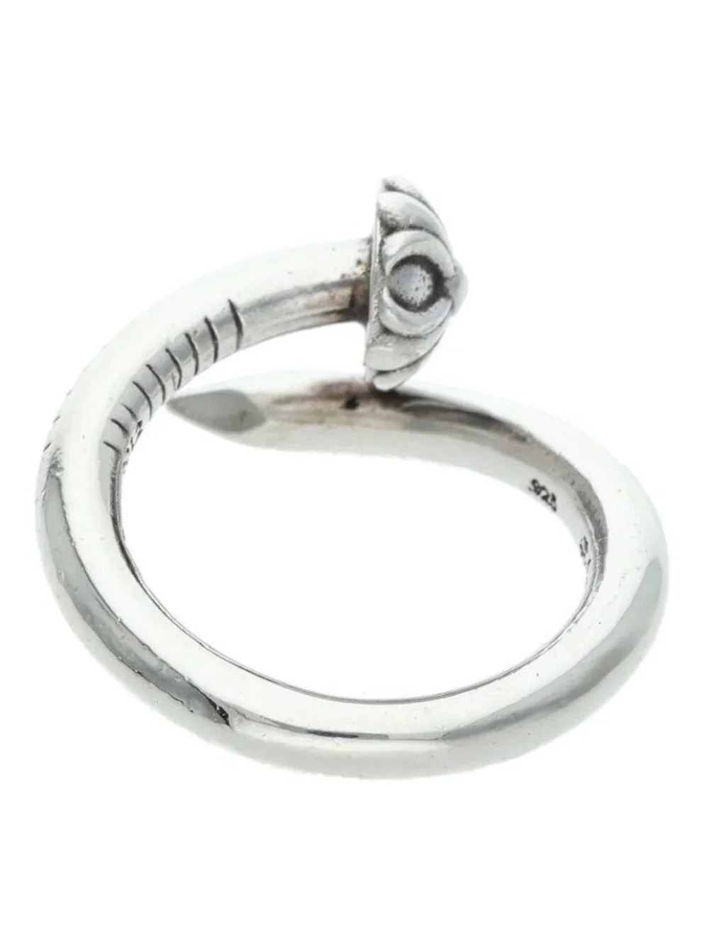 Chrome Hearts Nail Crsball Cross Ball Silver Ring